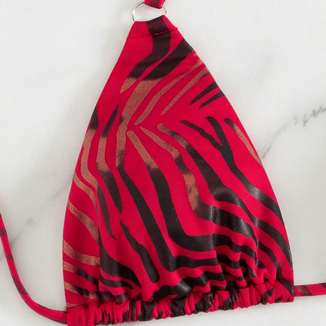Dame Triangel-Bikini med trendy dyretryk Skovae