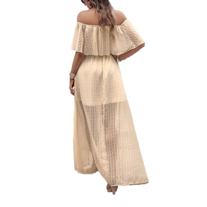 Dame Maxi-kjole med Off-Shoulder og elastisk taljebelte Stilla