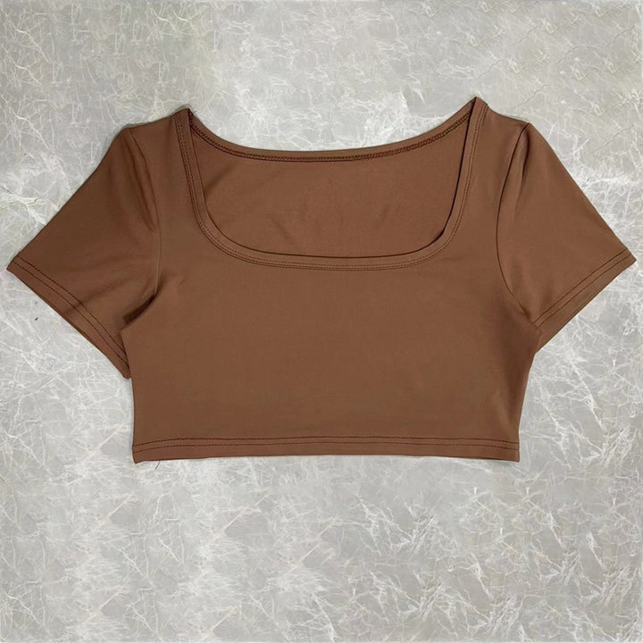 Kvinder Crop-Top med lange ærmer og U-bådsudskæring Stilla