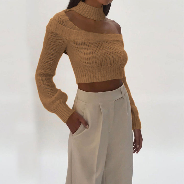 Dame Off-Shoulder Strikpullover med moderne snit Stilla
