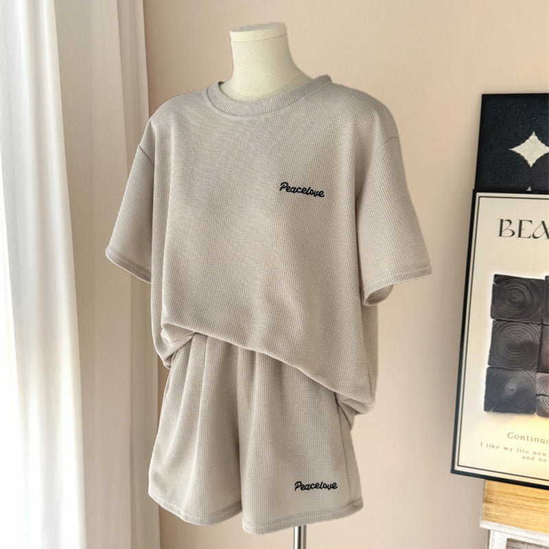 Femme Relaxed Fit Vaffelstrik To-delt Lounge-sæt Stilla