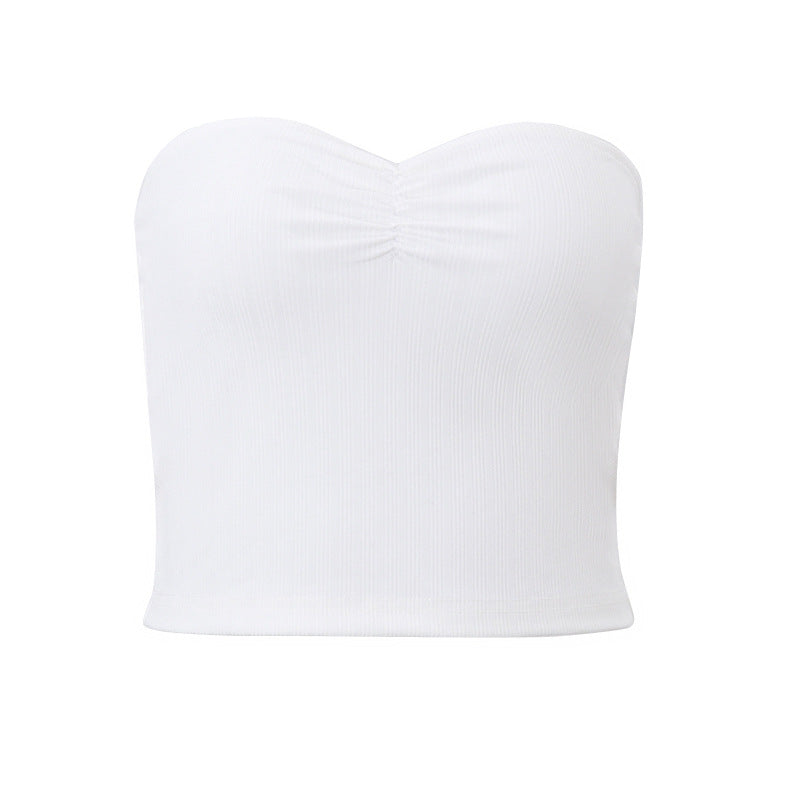 Dame Bandeau-top med raffineret flæse-design Stilla