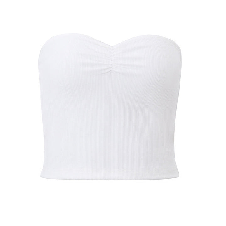 Dame Bandeau-top med raffineret flæse-design Stilla