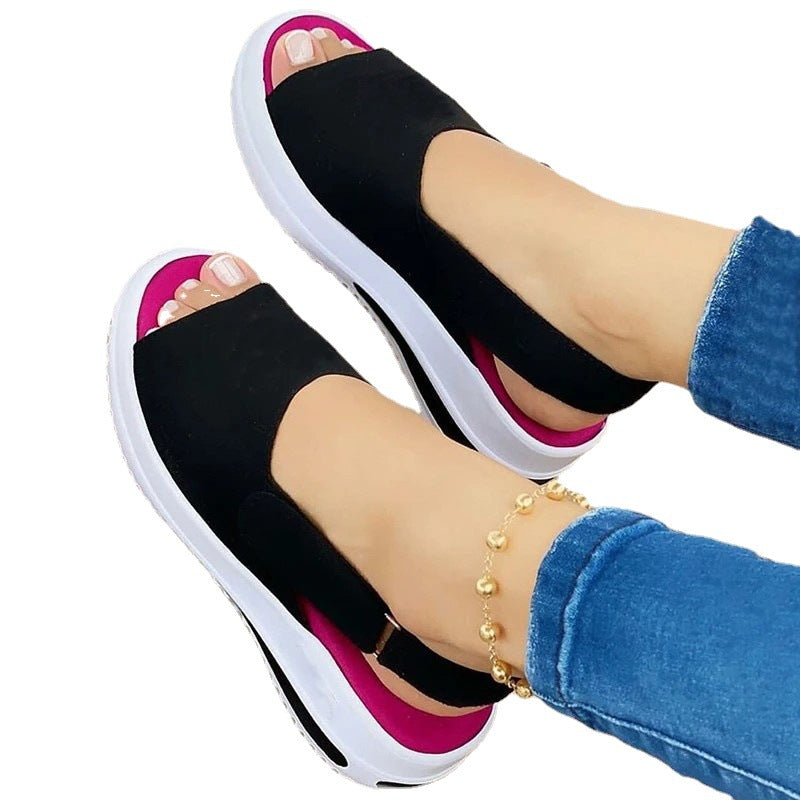 Dame Open-Toe Pantoletten med elastisk design og komfortabel sål Stilla
