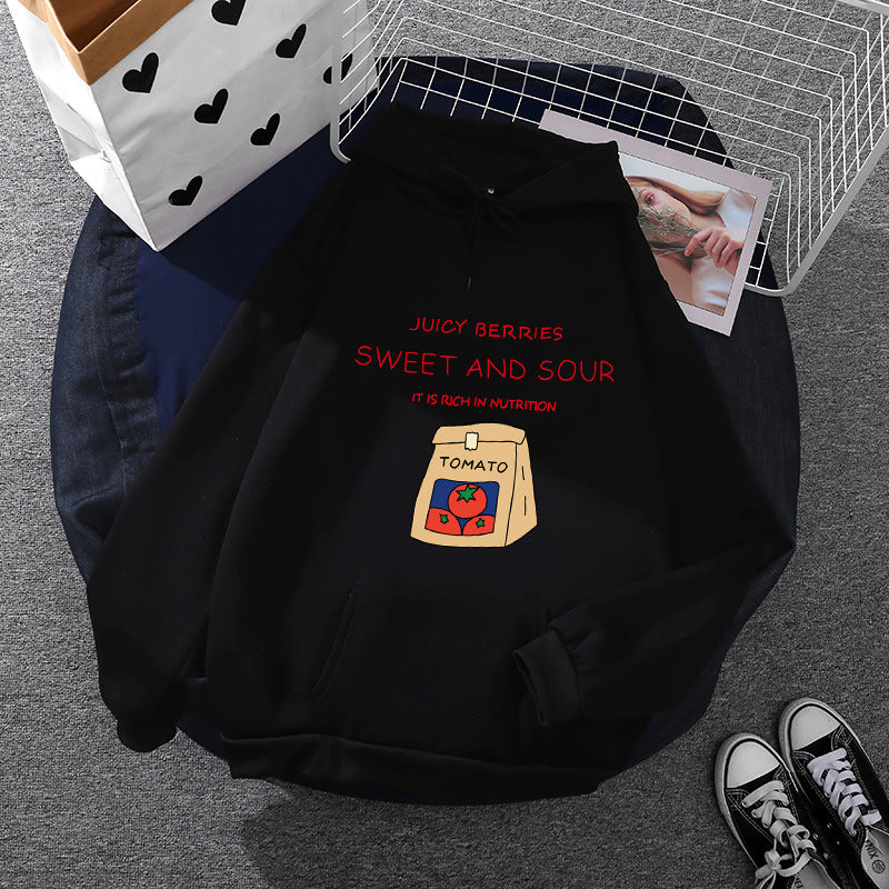 Kvindernes hoodie med unikt vitaminrigt print Stilla