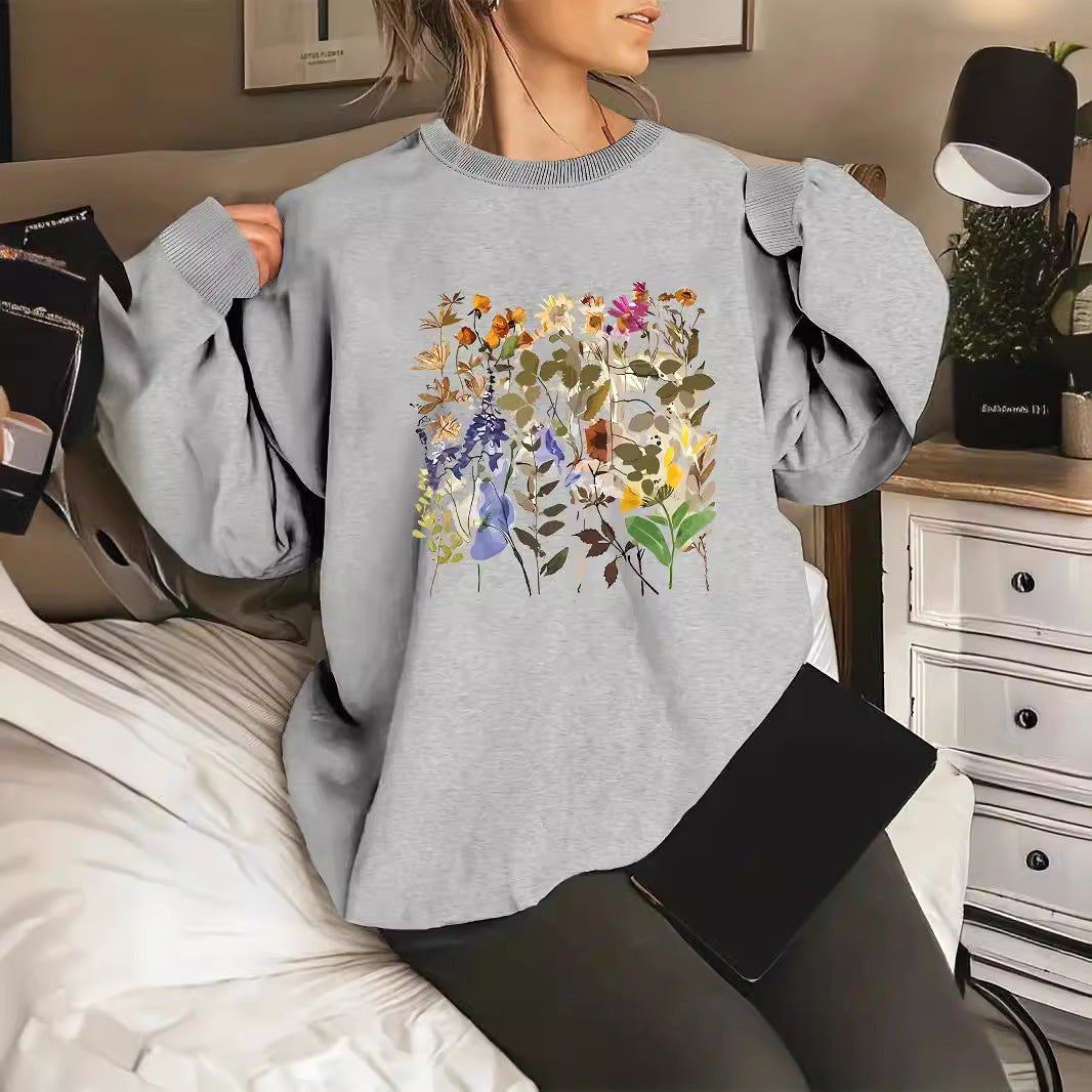 Kvinders sweatshirts med blomstermotiver og komfortabel pasform Stilla