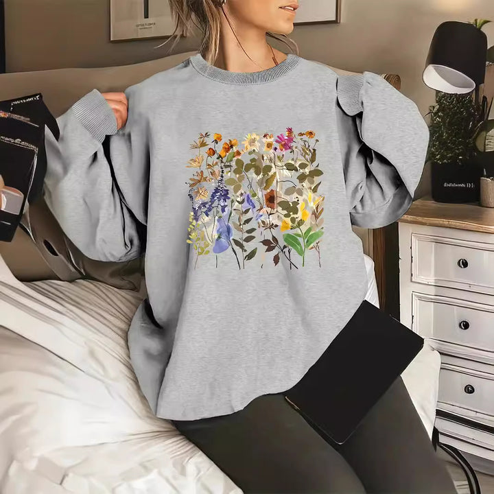 Kvinders sweatshirts med blomstermotiver og komfortabel pasform Stilla