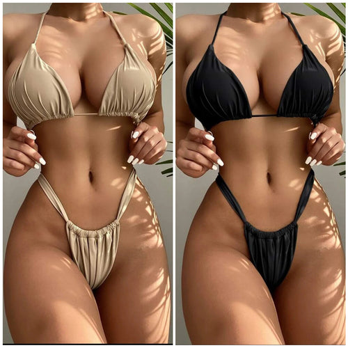 Dame Triangel-Bikini med komfortabel pasform og justerbare stropper Skovae