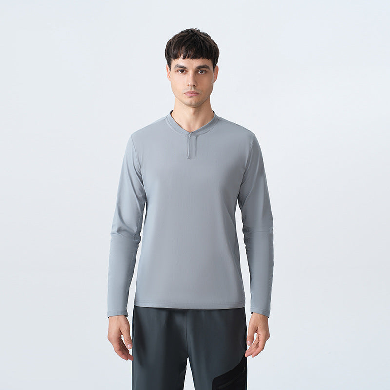 Herrer Sporty Langærmet T-shirt med funktionel krave Stilla