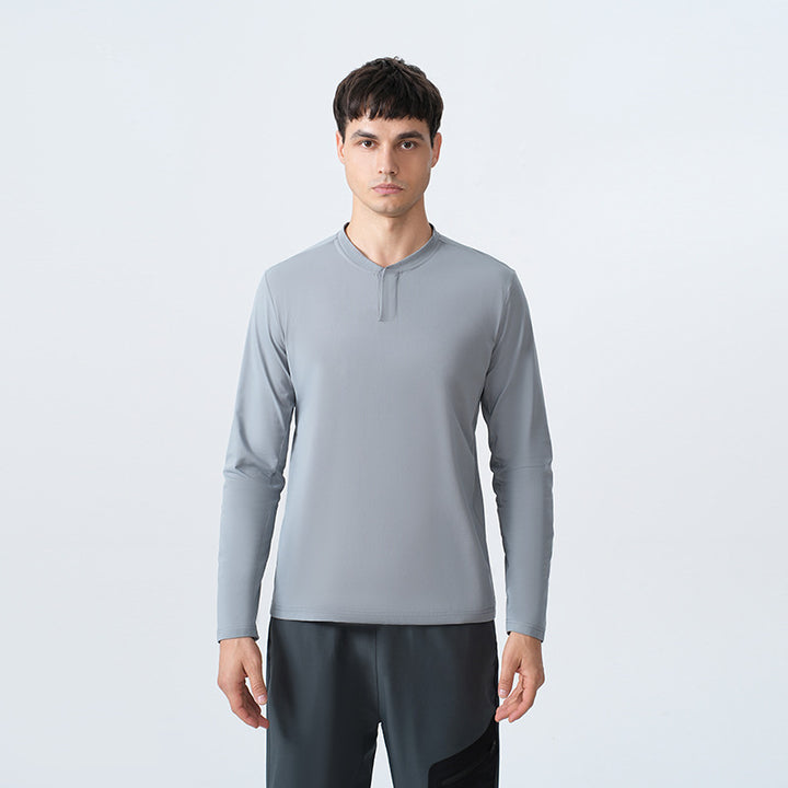 Herrer Sporty Langærmet T-shirt med funktionel krave Stilla