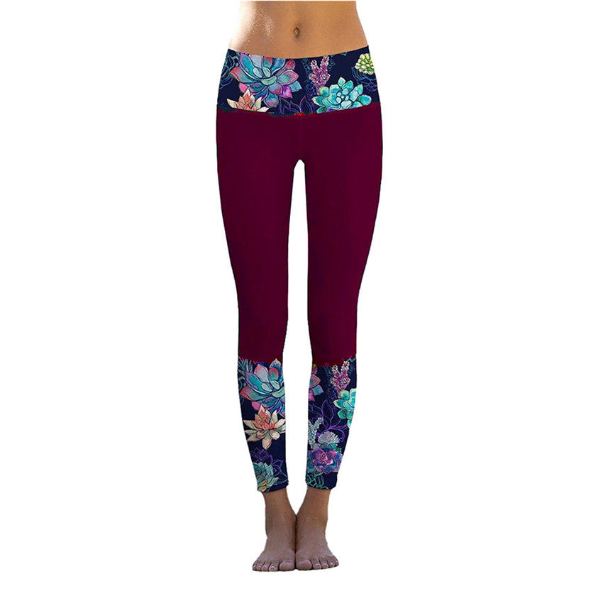 Dame sportleggings med moderne marmor mønster og elastisk talje Stilla