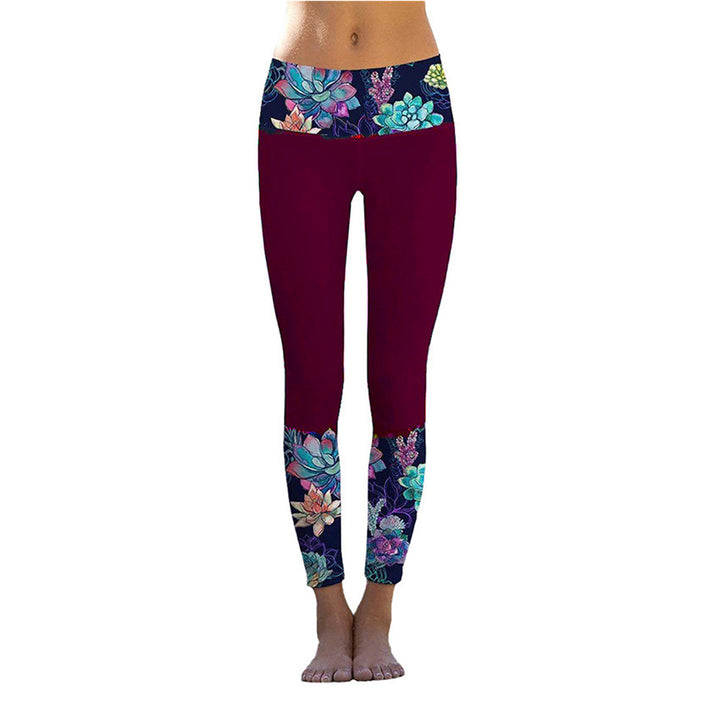 Dame sportleggings med moderne marmor mønster og elastisk talje Stilla