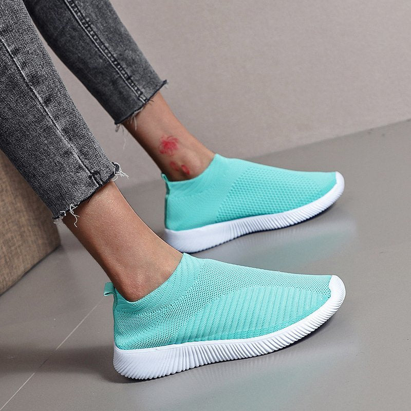 Dame åndbare Slip-On Sneakers med elastisk overdel og stødabsorberende sål Stilla