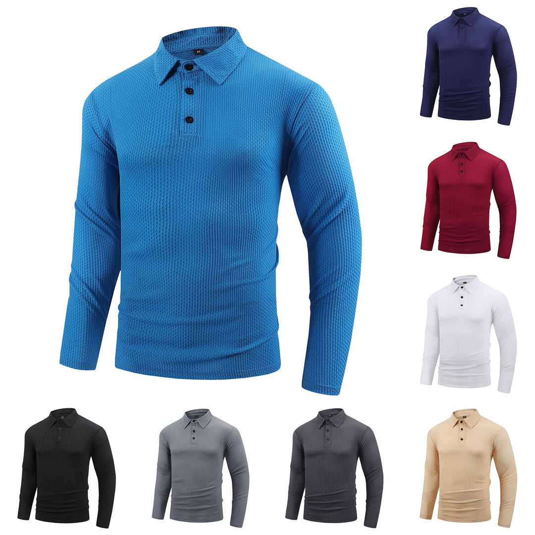 Herrer Langærmet Poloshirt med struktureret design og åndbare egenskaber Stilla