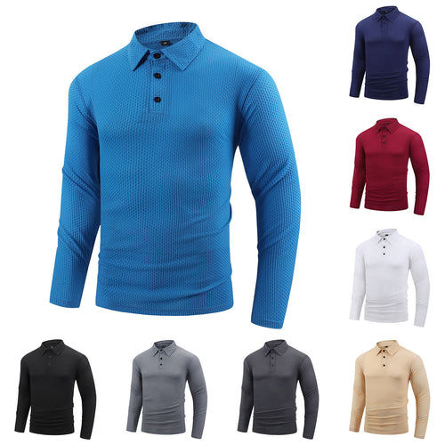 Herrer Langærmet Poloshirt med struktureret design og åndbare egenskaber Stilla