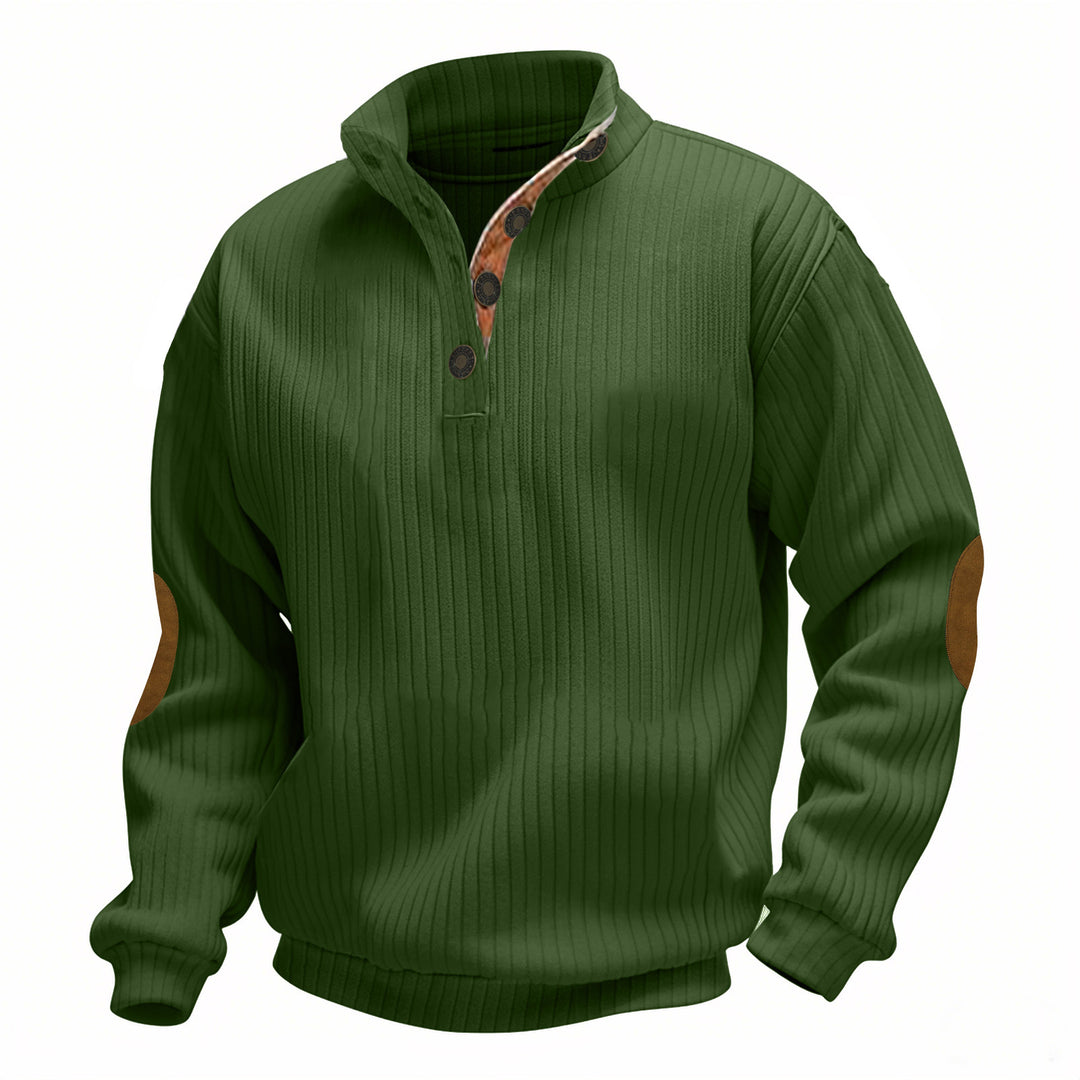 Herrer pullover med struktureret design og læderdetaljer Stilla