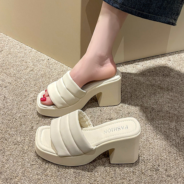 Dame Plateau-sandaler med bred rem og moderne blokhæl Stilla