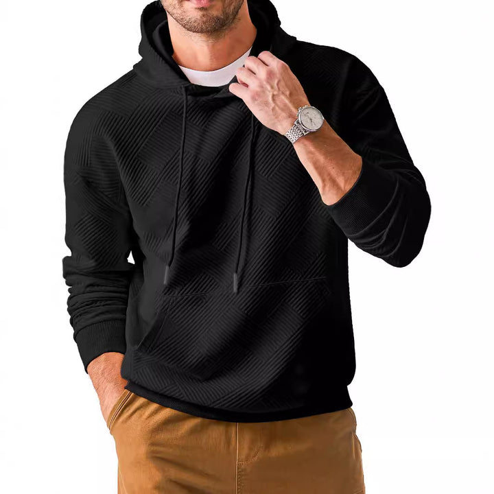 Herrer Hoodie med strukturelt mønster Stilla