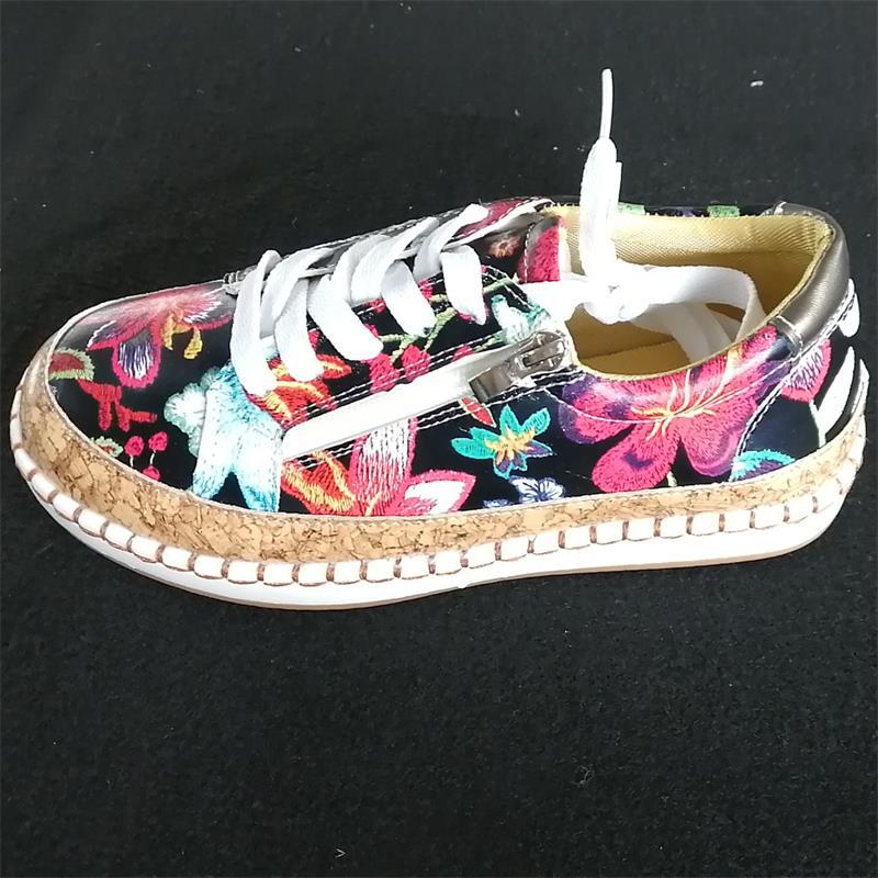 Dame komfortable Sneakers med korksål og lynlås Stilla