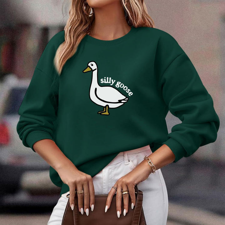 Kvinders sweatshirts med legesyg andemotiver og afslappet pasform Stilla
