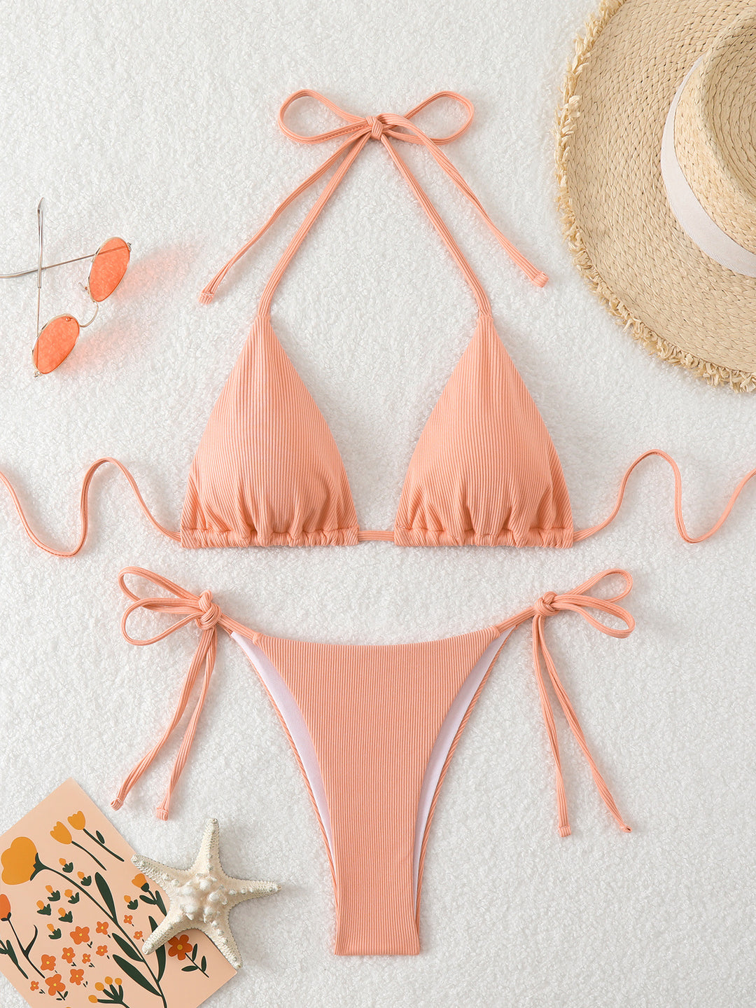Dame Triangel-Bikini med justerbare stropper og raffinerede detaljer Skovae