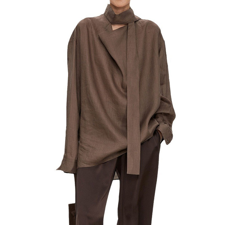 Damebluse med asymmetrisk krave og afslappet snit Stilla