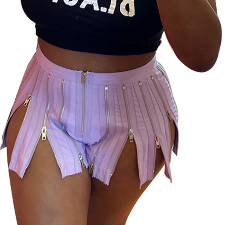 Dame Stilfulde Hotpants med innovativ lynlås-design Stilla