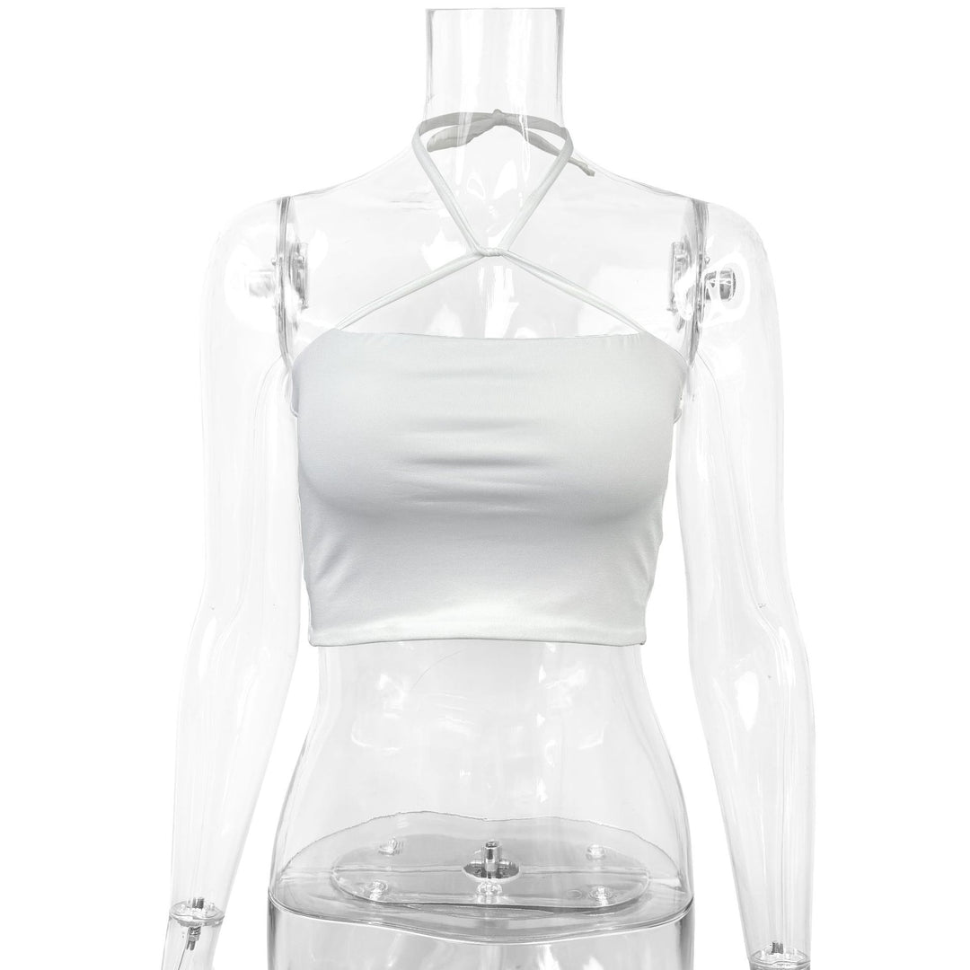Dame Crop-Top med raffineret krydstræksdesign Skovae