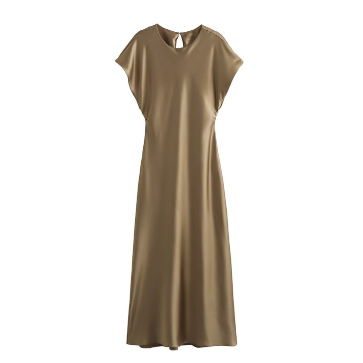 Dame elegant maxi kjole med flydende snit og moderne V-hals Skovae