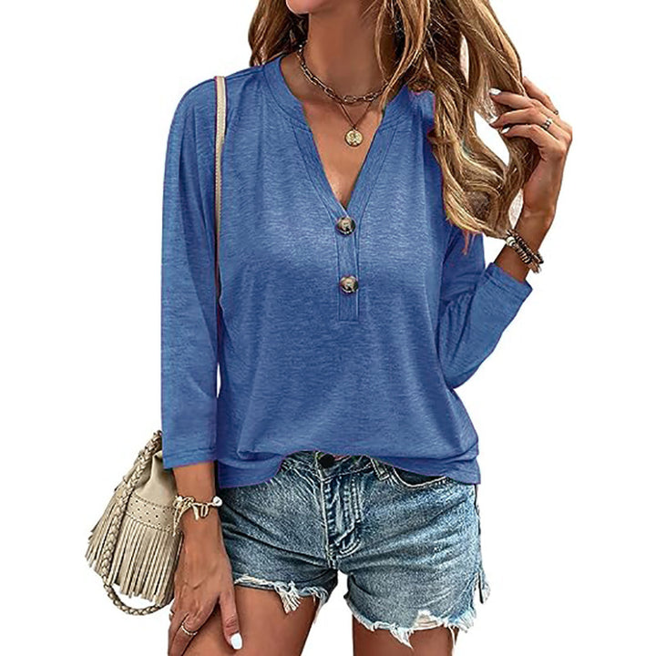 Dame Casual Longsleeve med knapdetaljer Stilla