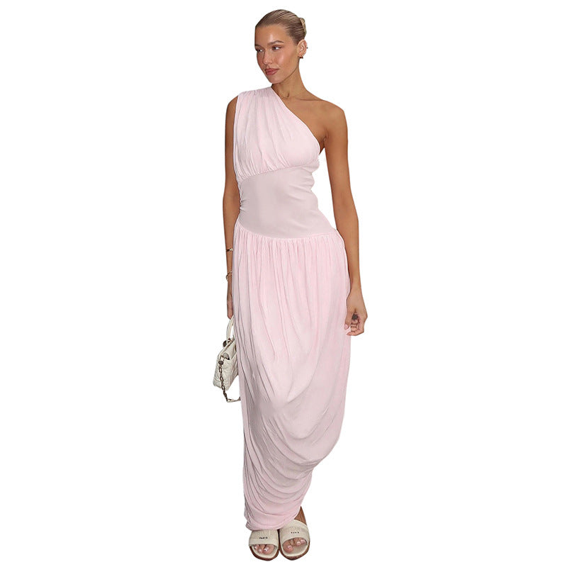 Femme Elegantes En-Skulder Maxi Kjole Stilla