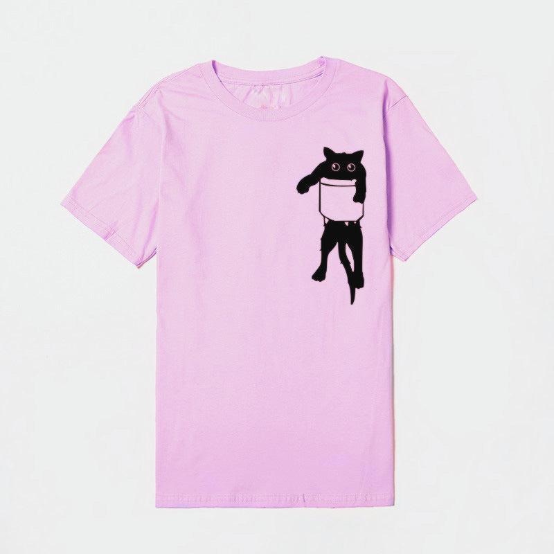 Dame T-shirt med kreativt dyremotiv og løs pasform Stilla