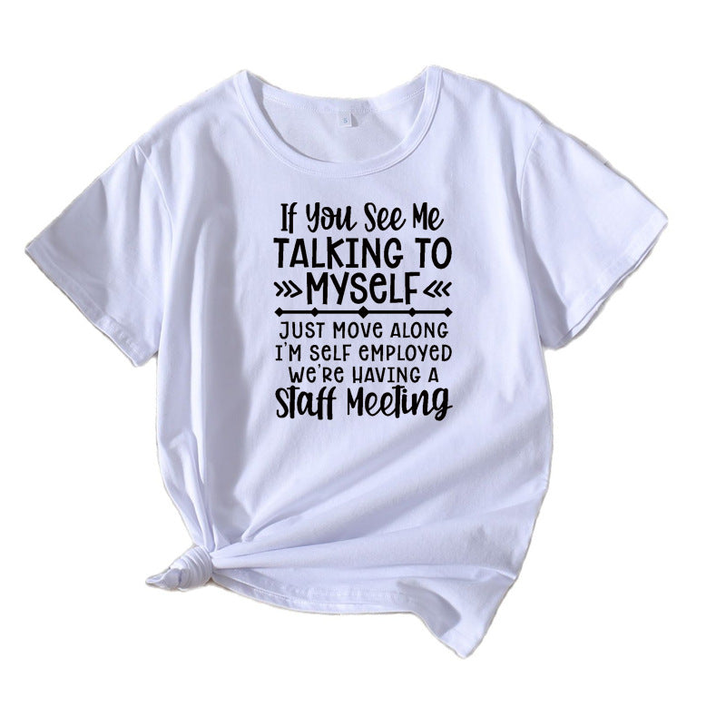 Dame Fritid Selvstændig Citat T-Shirt Stilla