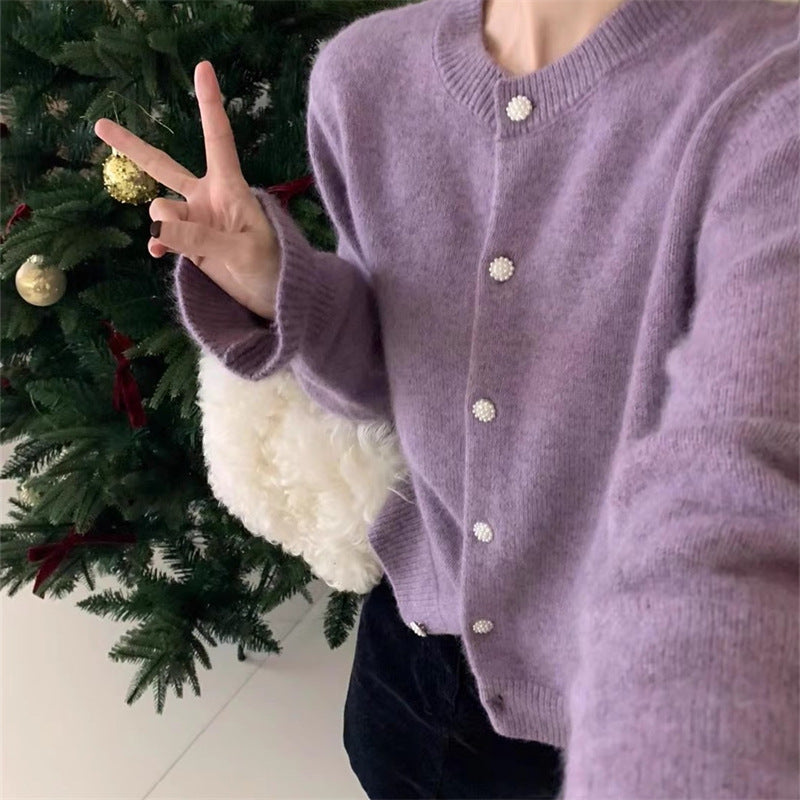 Kvinders hyggelige cardigan med perleknapper Stilla