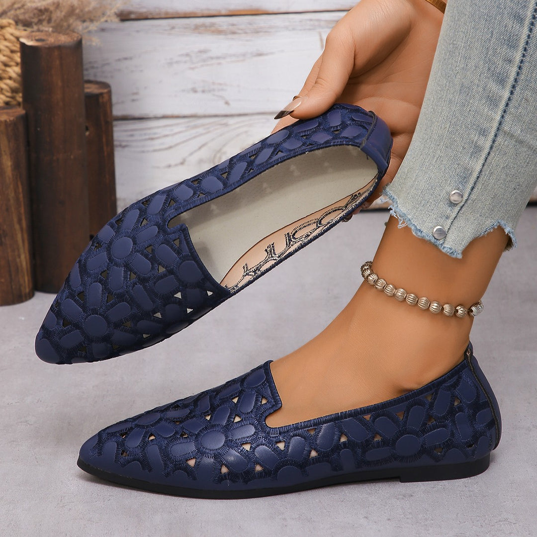 Dame flade Slip-ons med kunstnerisk skærmønster og skridsikker sål Stilla