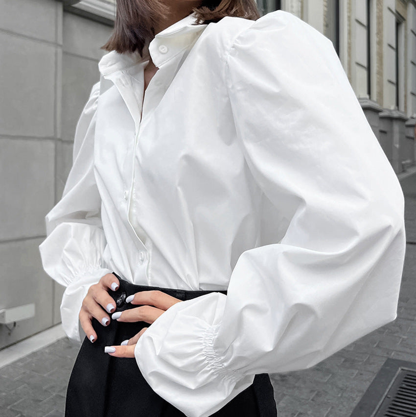 Dame Elegant Skjorte med Puffærmer Stilla