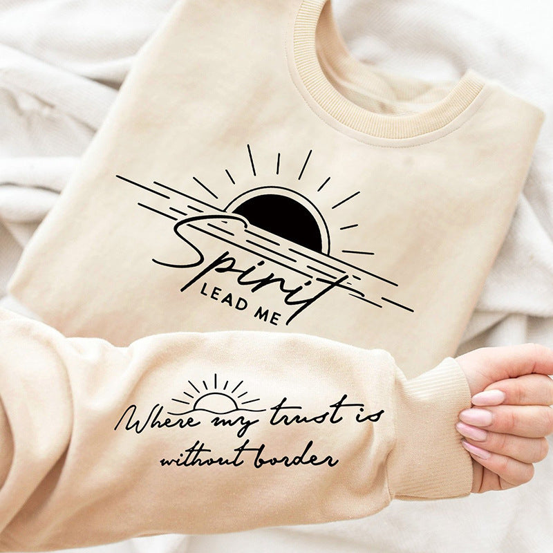 Kvinders sweatshirt med inspirerende print og blødt flydende stof Stilla