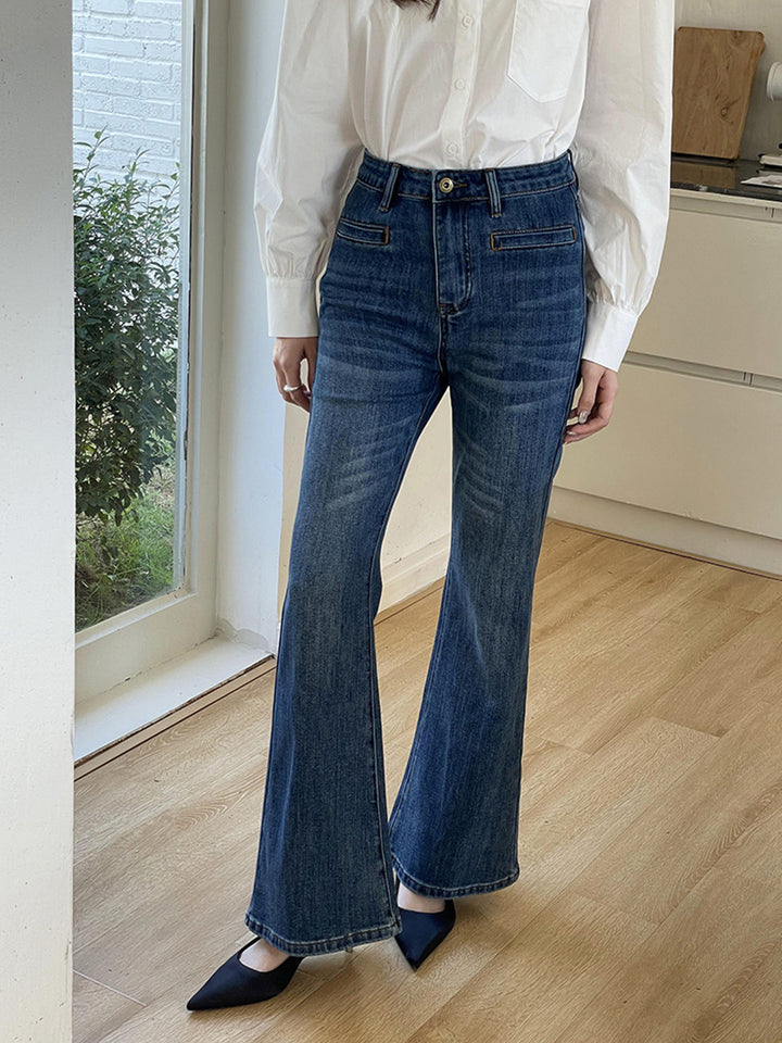 Dame Flared Jeans med høj talje og stilfuldt snit Stilla