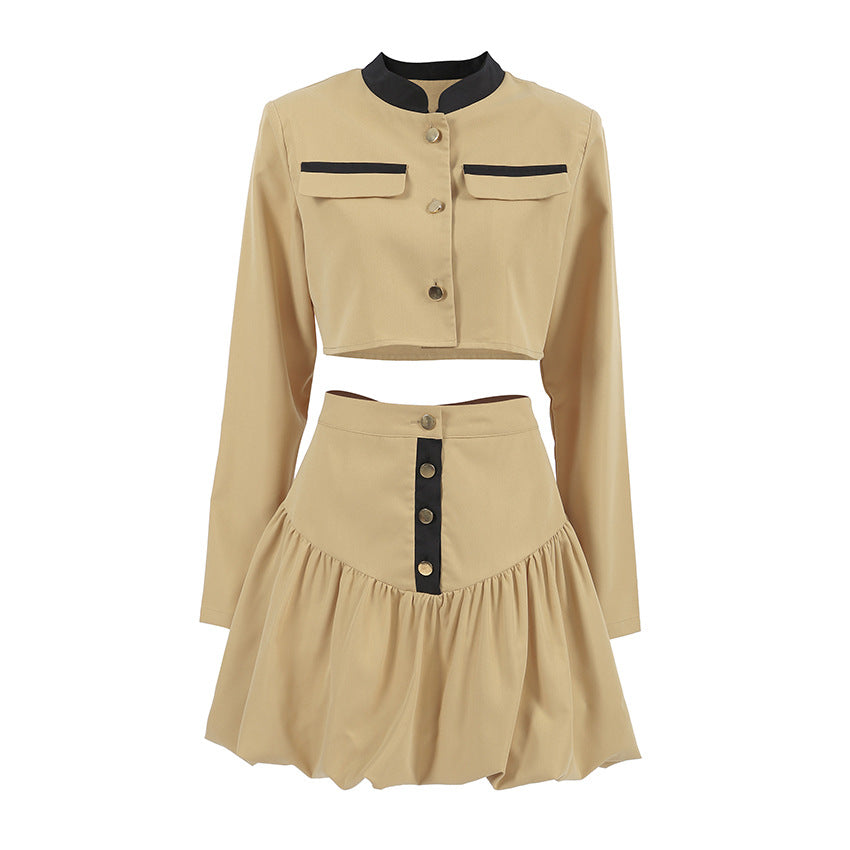 Dame Stylish Cropped Blazer Sæt Stilla