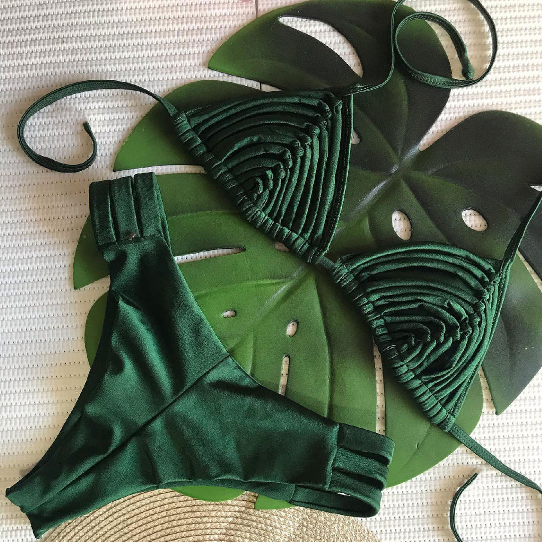 Dame Bikini-sæt med raffineret ribdesign og stilfulde skulderstropper Stilla