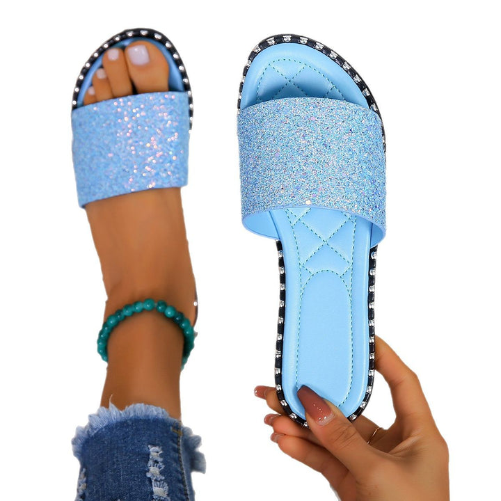 Dame glamourøse strass glidesandaler Stilla