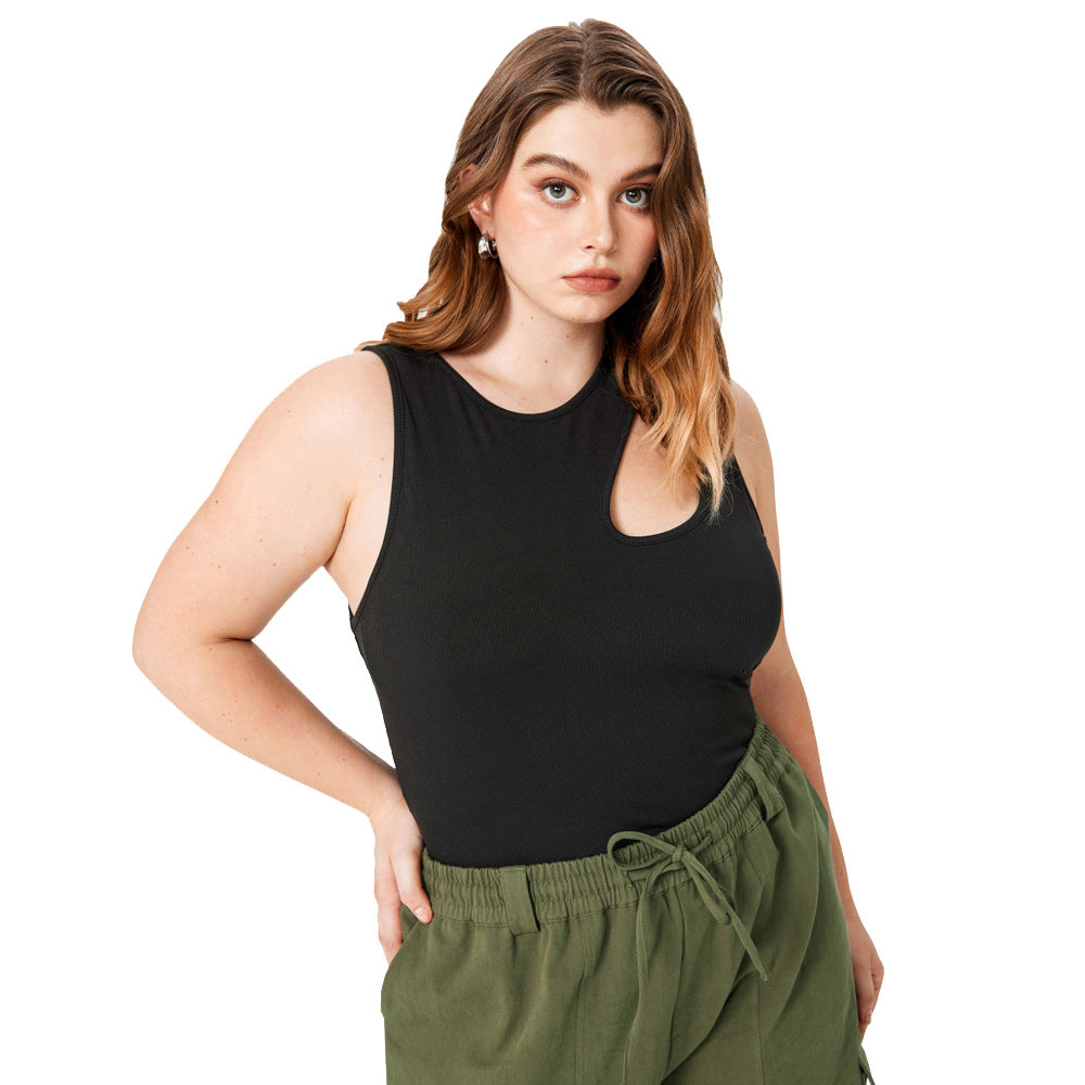 Dame Crop Top med asymmetrisk Cut-Out og tætsiddende pasform Stilla