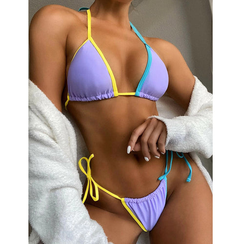 Dame Vendbart Triangel-Bikini-Sæt Stilla 1750839715