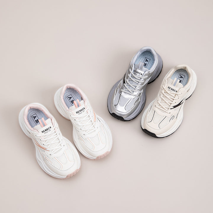 Dame Sporty Sneakers med åndbar mesh-overflade og stødabsorberende sål Stilla