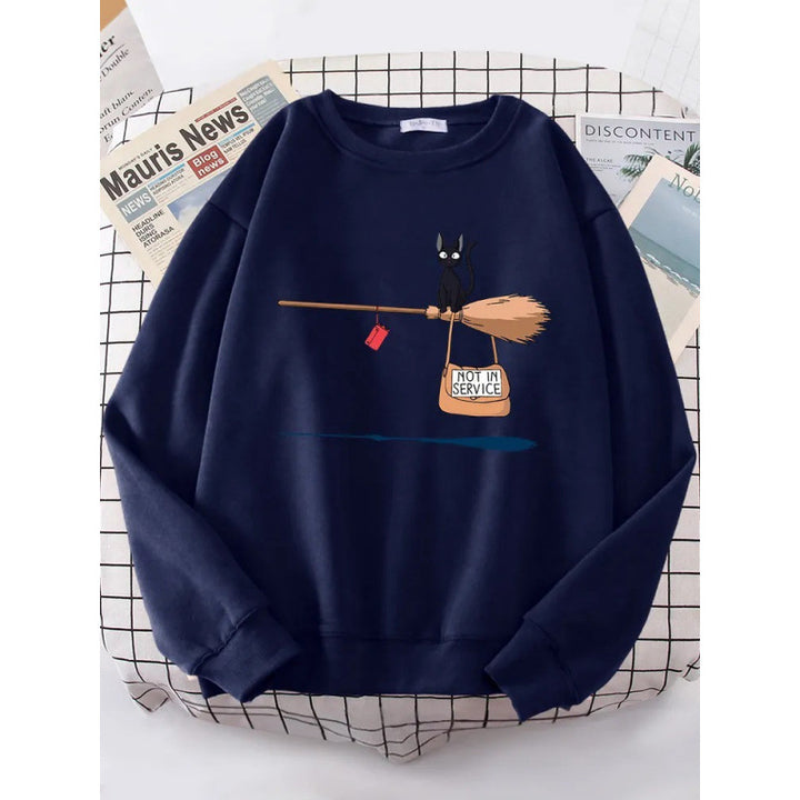 Kvinders sweatshirt med kreativ kat design Skovae