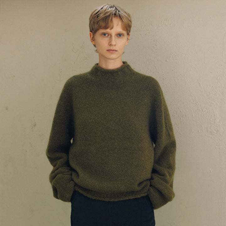 Dame hyggelig sweater med høj krave og ærmeløs snit Stilla