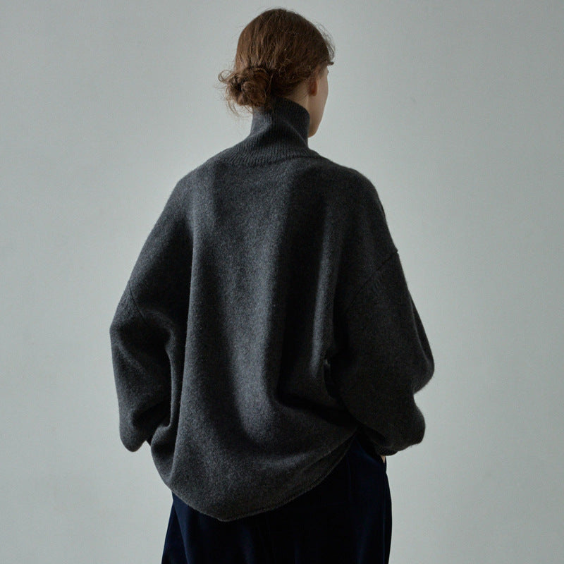 Dame Oversized Rullekravepullover i luksuriøs uldblanding Stilla