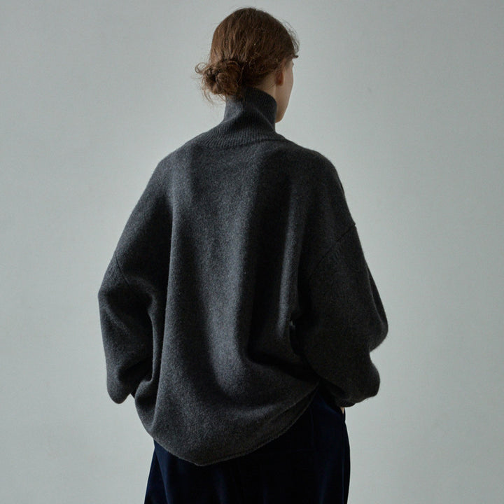 Dame Oversized Rullekravepullover i luksuriøs uldblanding Stilla