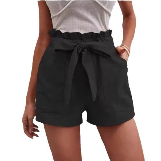 Dame Høj Talje Paperbag Shorts Stilla