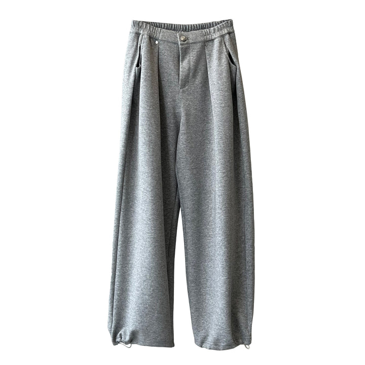 Dame elegante high-waist bukser med elastisk talje og sidelommer Stilla
